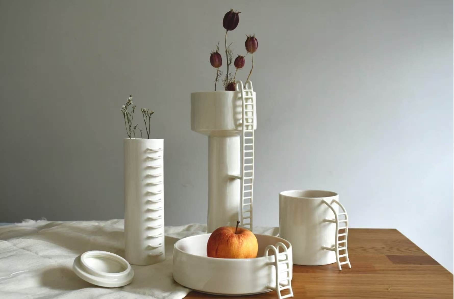 Ladder Series porcelain vessels